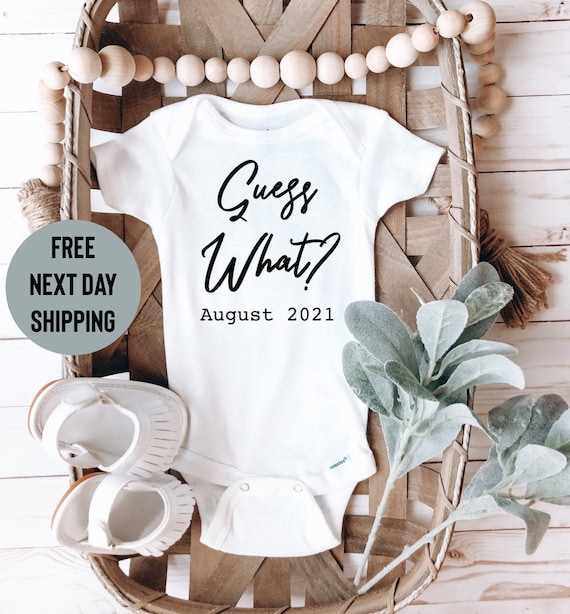 Guess What Announcement Onesie Baby Reveal Onesie New Grandparents Surprise We re Expecting Coming Soon New Baby Bodysuit Etsy Canada