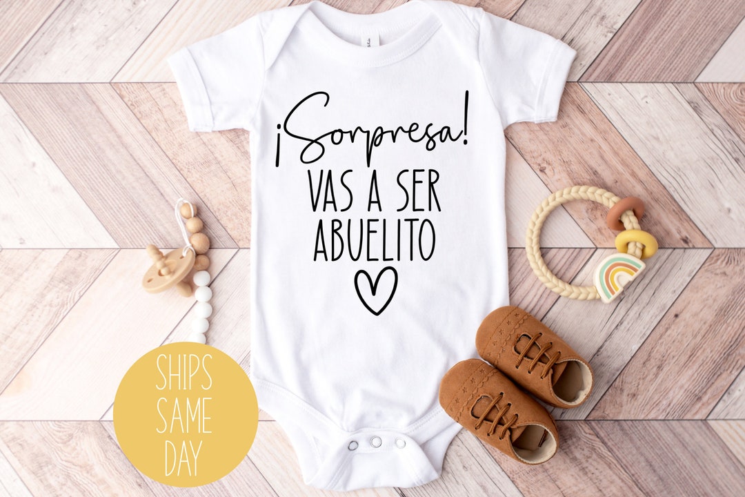 Hola Abuelito Spanish Baby Announcement Onesie - Grandparent Pregnancy Reveal Gift
