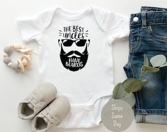 Uncle Baby Onesie®, Funny Baby Best Uncles Have Beards Bodysuit, Uncle Announcement, Bearded Uncle Shirt, Cute Baby Shower Gift