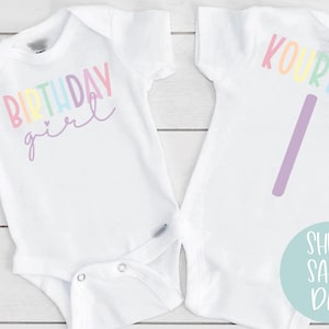 Rainbow Birthday Girls Onsie, One Year Old Birthday bodysuit, Girls Birthday Shirt, Cute Birthday Girls Shirt for 1st Girls Birthday Party