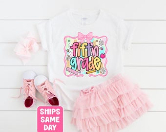 Fifth Grade Girls Shirt, Fifth Grade Back to School Shirt, First Day of School Girls Shirt, Cute Girls 5th Grade Shirt