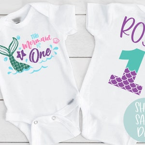 Mermaid First Birthday Onesie®, This Mermaid is One Bodysuit, Personalized Custom Name 1st Birthday Shirt, girls tutu, birthday tutu