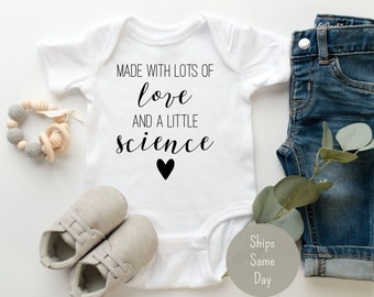 Made With Love And A Little Science Baby Onesie®, Baby Pregnancy Announcement, Love and Science Baby Onesie®, IVF Baby Onesie®, Rainbow Baby