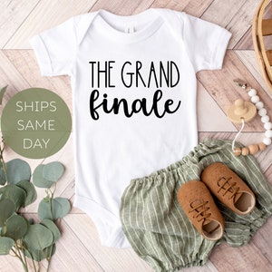 The Grand Finale Personalized Onesie®, Custom Onesie®, Unique Baby clothes, Modern Baby Name Onesie®, Funny Last Baby Announcement Bodysuit
