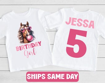 Horse birthday shirt, girl birthday shirt, girl birthday party, horse party, horse birthday, cute horse equestriantheme, Personalized