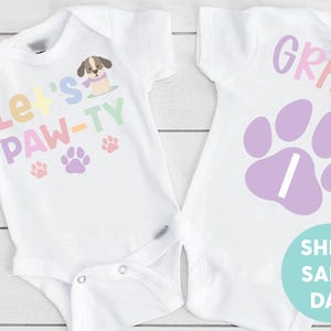 Let&#39;s pawty puppy birthday shirt, let&#39;s paw-ty, puppy birthday, dog birthday, puppy party, cute dog birthday party, pawty personalized shirt