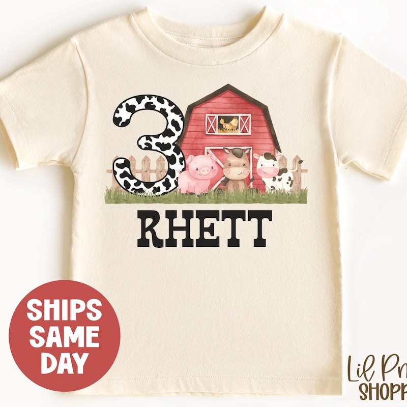 Custom Farm Animal Birthday Shirt Etsy