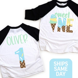 Sweet One Birthday Shirt, One Year Old Birthday Party, Ice Cream Shirt, Girls Boys Ice Cream Theme, 1 Year old Baby Birthday Shirt