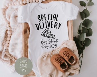 Baby Announcement Onesie®, Personalized Pregnancy Announcement Onesie®, Cute Custom Name Baby Reveal, Special Delivery to Family Friends