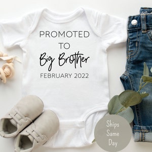 Promoted To Big Brother Personalized Bodysuit, Big Brother Onesie®, Big Brother Baby Shirt, Brother Baby Gift, Brother Reveal Outfit