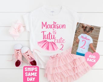 Ballerina Birthday Girl Shirt, Tutu Cute Birthday Shirt, Personalized Name Birthday T-Shirt, Dancer  Shirt, Dance Party Ballerina Shirt