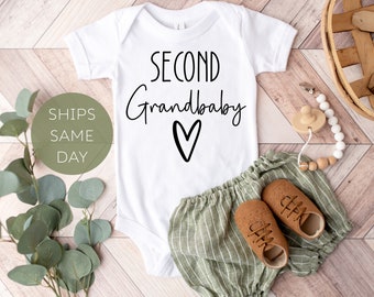 Baby Announcement Onesie® to Grandparents, Second Grandbaby Pregnancy Announcement Onesie®, Cute Baby Announcement, Grandparent Reveal