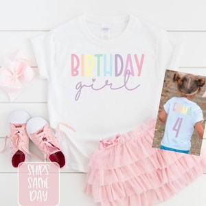 Rainbow Birthday Girl Shirt, Girl Birthday Shirt, Personalized Name Birthday T-Shirt, Rainbow Girls Birthday Shirt, Rainbow Themed Party