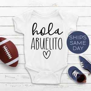 Hola Abuelito anuncio de bebé onesie®, Spanish Pregnancy Announcement Onesie®, Grandpa Announcement Onesie®, Futuros Abuelito