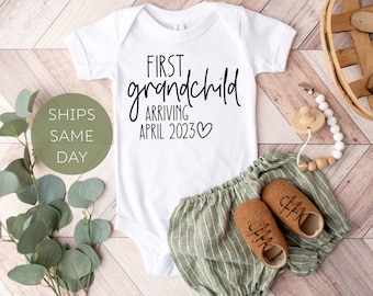 First Grandchild Personalized Onesie®, Baby Onesie®, Grandchild Onesie®, First Grandbaby Onesie®, Cute Baby Announcement, Grandchild Reveal