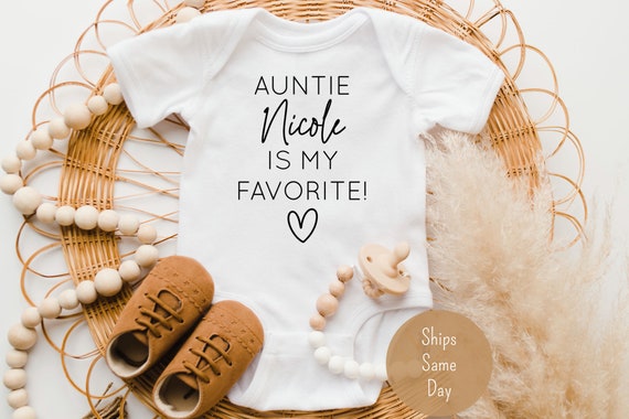 Personalized 'My Aunt Loves Me' Onesie - Custom Baby Bodysuit Auntie Gift