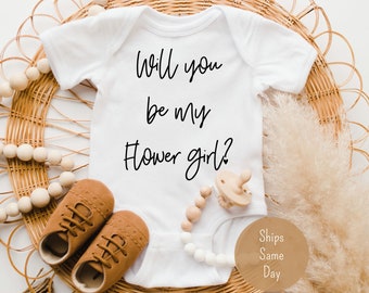 Will You Be My Flower Girl Onesie®, Baby Announcement Onesie®, Pregnancy Announcement Onesie®, Baby Surprise Bodysuit, Flower Girl Reveal
