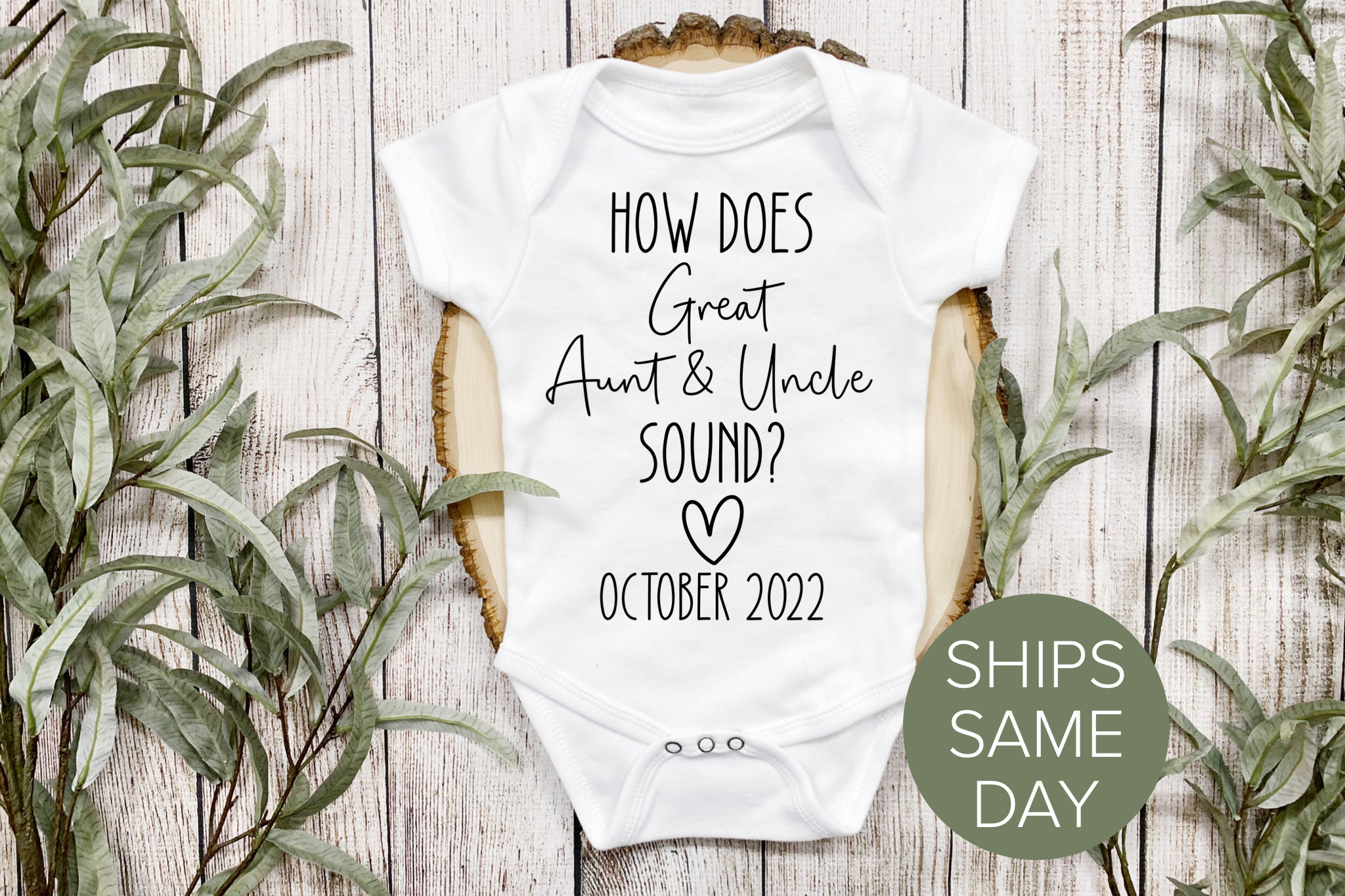Great Aunt Uncle Baby Announcement Onesie Aunt and Uncle