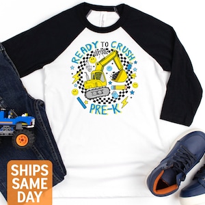 Pre-K Shirt, Pre K Shirt for Boys, Back To School Tee, First Day of School Boys Shirt, Ready to Crush Pre-kindergarten Dozer T-Shirt