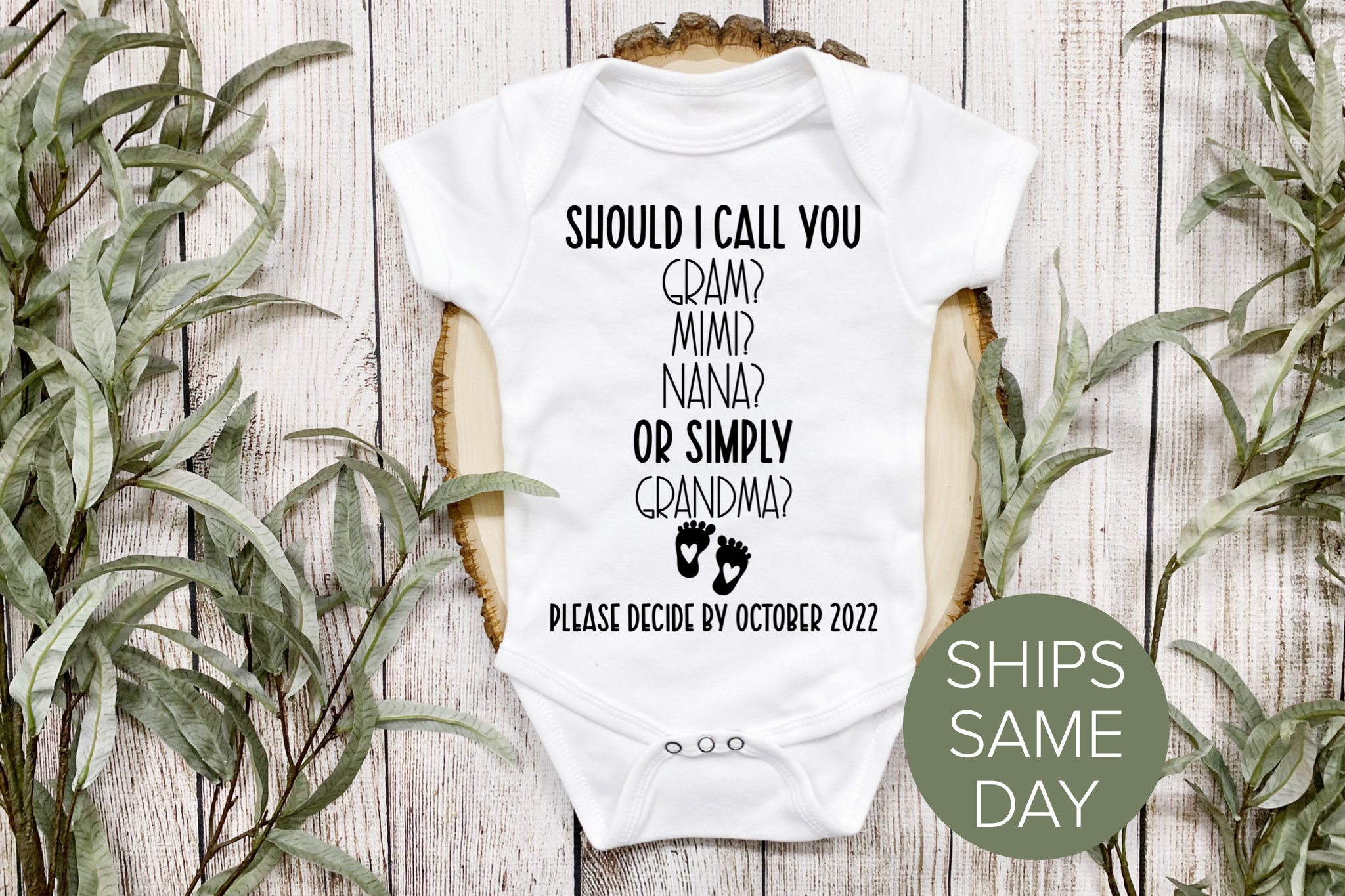 Baby Announcement to Grandparent Personalized Onesie
