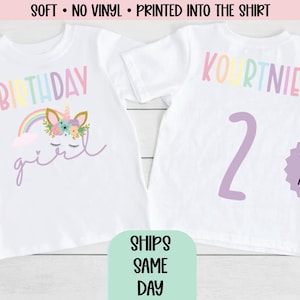 Unicorn Birthday Girl Shirt | Rainbow Birthday Shirt for Girls | Unicorn Birthday Outfit | Toddler Birthday Shirt Girl Birthday Tee Any Age Bild 6