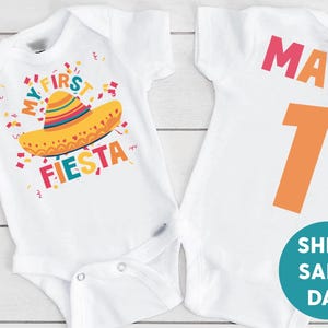 1st Birthday Taco Bodysuit, Taco Themed First Birthday Shirt, Fiesta First Birthday Personalized Baby Name First Birthday Sombrero Shirt