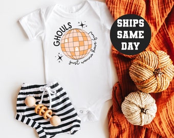 Halloween Baby Bodysuit, Ghouls Just Want to Have Fun Romper, Cute Girls Halloween Shirt, Funny Children's Halloween Ghost T-Shirt