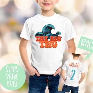 Second Birthday Shirt, The Big Two Birthday Shirt, Turning Two Shirt, 2nd Birthday Surfer Wave Shirt, Beach Themed Birthday Shirts