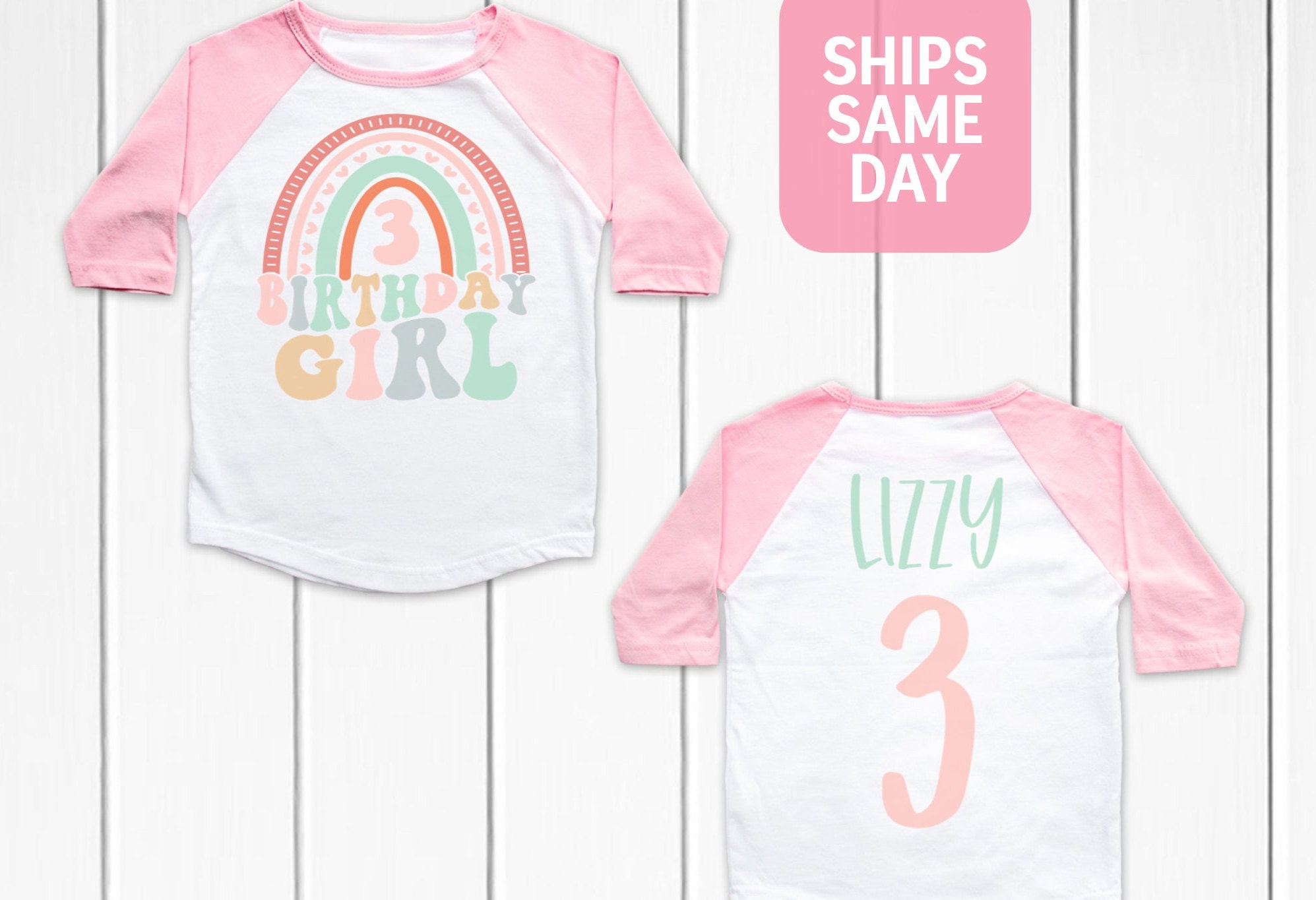 3 year old birthday shirt girl