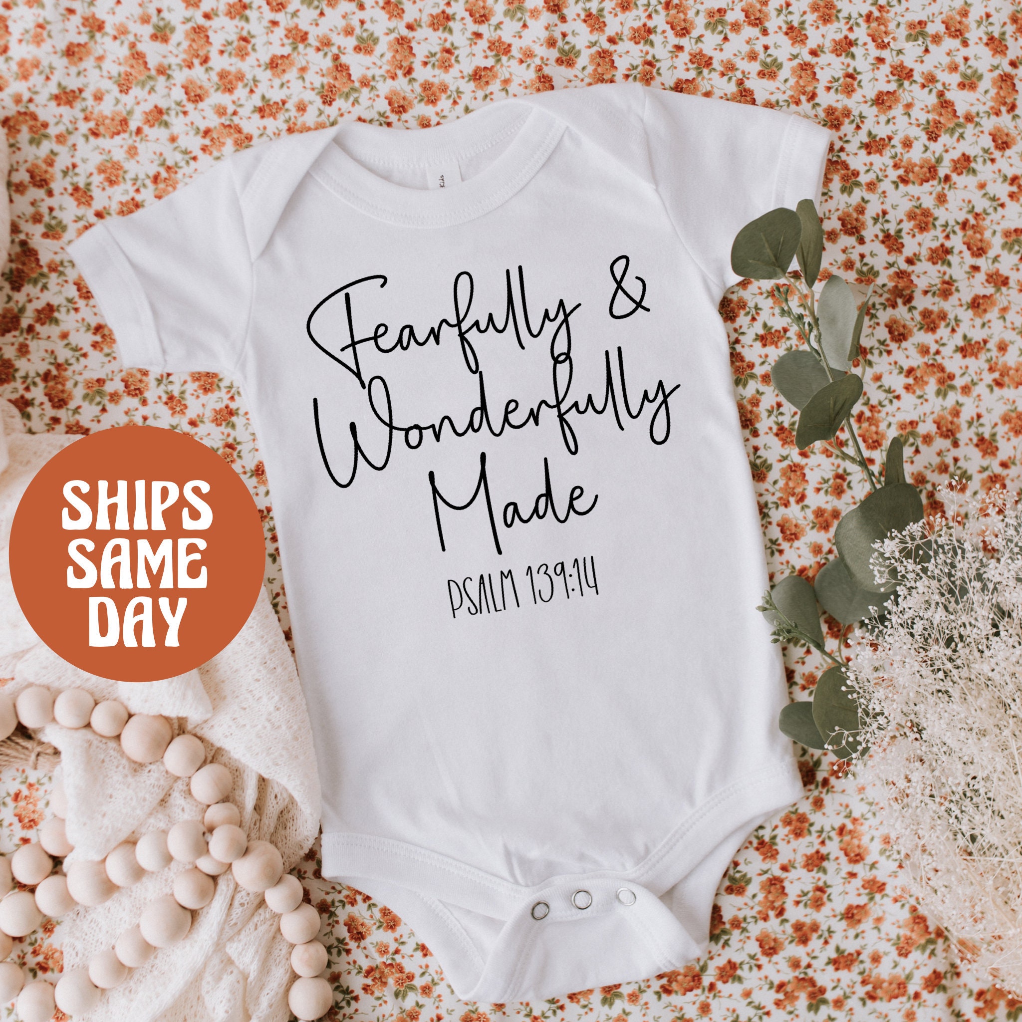 I'm Fearfully And Wonderfully Made Psalm Christian Baby Sleepsuit I'm Fearfully And Wonderfully Made Psalm Christian Baby Sleepsuit