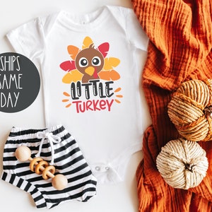 Thanksgiving Day Baby Shirt, Little Turkey Shirt Bodysuit, Fall Thanksgiving Outfit, Baby, Toddler, Youth, Kids Onsie, Turkey Day Shirt