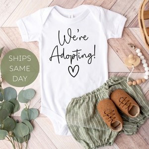 Adoption Announcement Baby Onesie®,  We’re Adopting Baby Onesie®, Baby announcement Gift, Personalized Custom Adoption Baby Keepsake