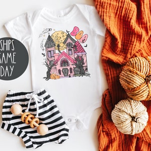 Halloween Baby Toddler Shirt, Boo Halloween Spooky Haunted House Bodysuit, Happy Halloween Kids Shirt - Youth, Toddler, Kids, & Baby Shirts