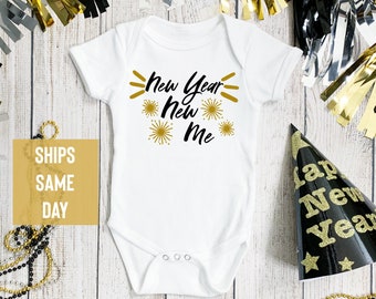 New Year New Me Onesie®, 2024 New Years Bodysuit, Newborn Baby Gift, My First New Year, New Year's Eve Onesie