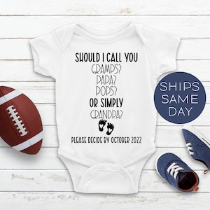 Baby Announcement To Grandparent Personalized Onesie®, Pregnancy Announcement Onesie®, Should I Call You Onesie®, Cute Grandpa Onesie®