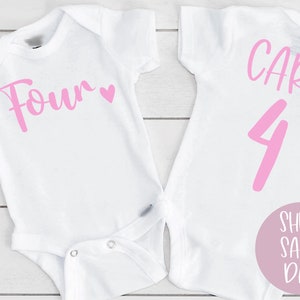 Four Month Onesie®, Fourth Month Onesie®, 4th Month Personalized Name Bodysuit, Four Month Milestone Shirt, Girls 4th Month Custom Shirt