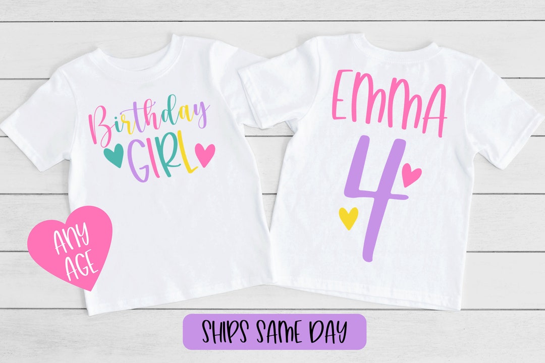 Baby Girl Shirt In Birthday Girl Printed Design