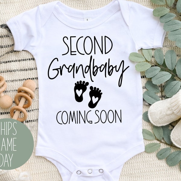 Baby Announcement Onesie® to Grandparents, Second Grandbaby Pregnancy Announcement Onesie®, Cute Baby Announcement, Grandparent Reveal