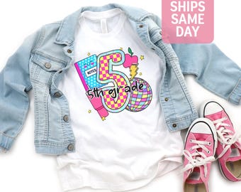 Fifth Grade Girls Shirt, Fifth Grade Back to School Shirt, First Day of School Girls Shirt, Cute Girls 5th Grade Modern Shirt