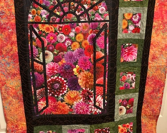 Flowers in window 46 X 62