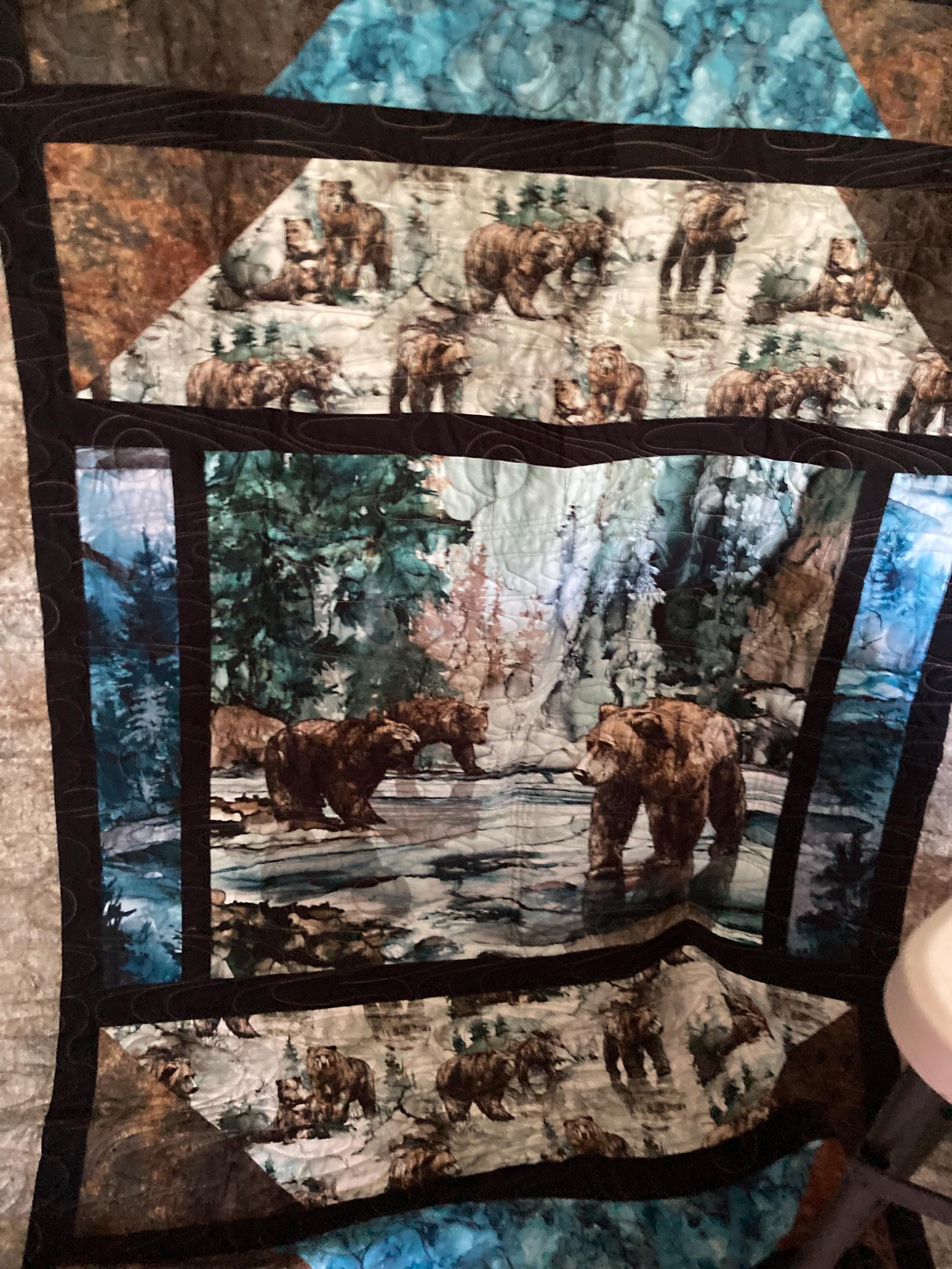 bears in a mountain stream 56 x 80.  436