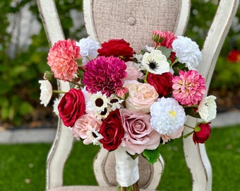 Daliha wedding bouquet: Fuschia and deep red bridal bouquet