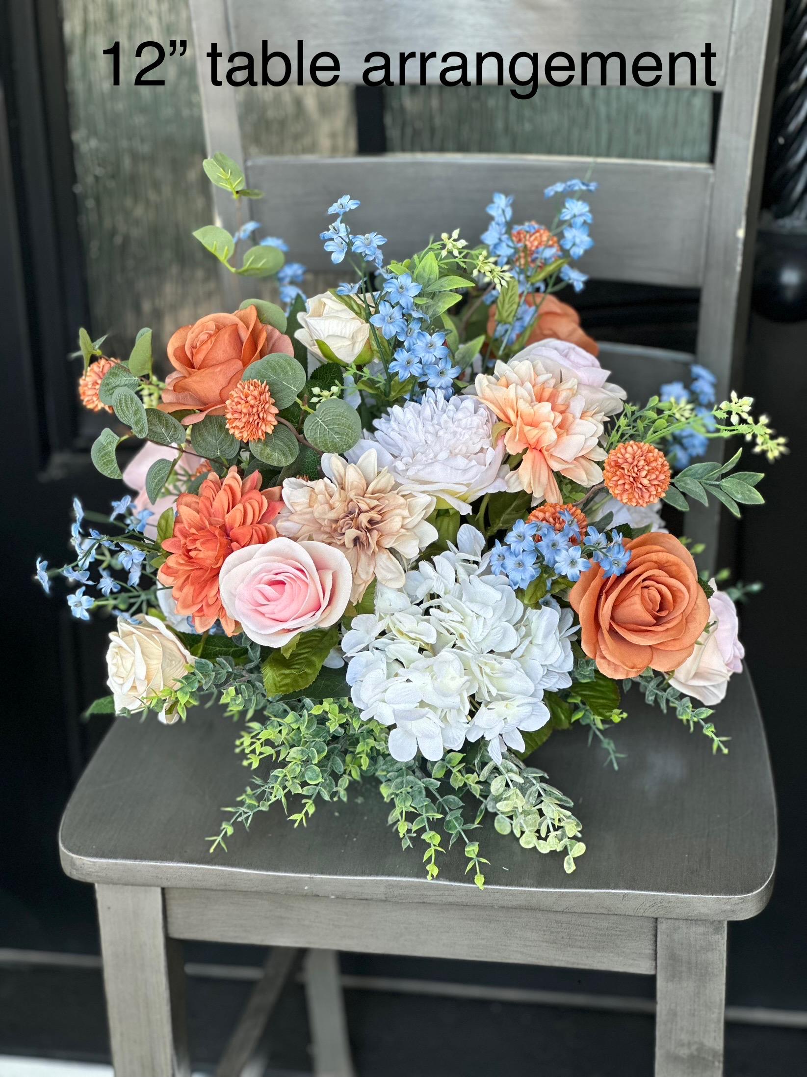 Wedding Flowers:terracotta, Blush,cream and Dusty Blue Silk  display picture 3