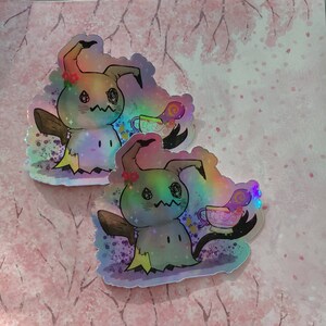 Ghost type holographic sticker halloween