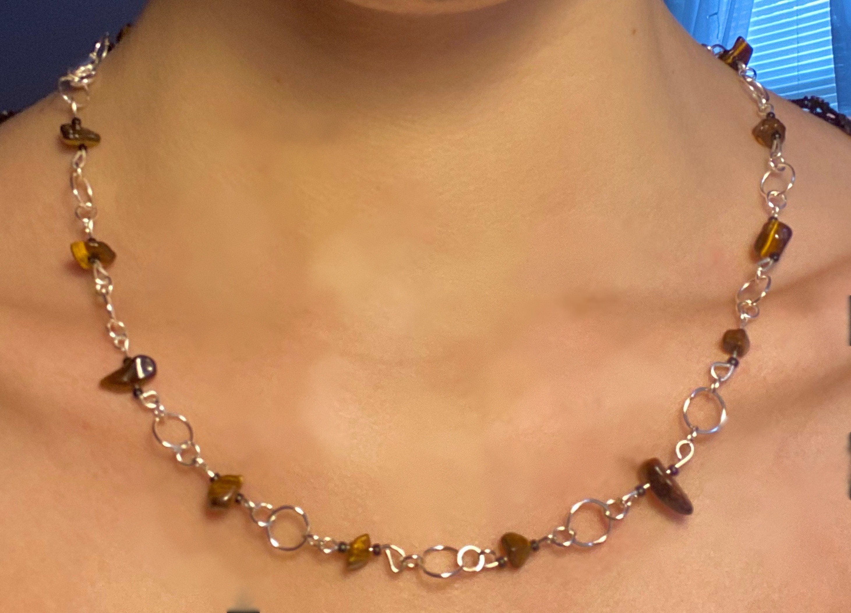 Gemstone Chain Necklace | Etsy