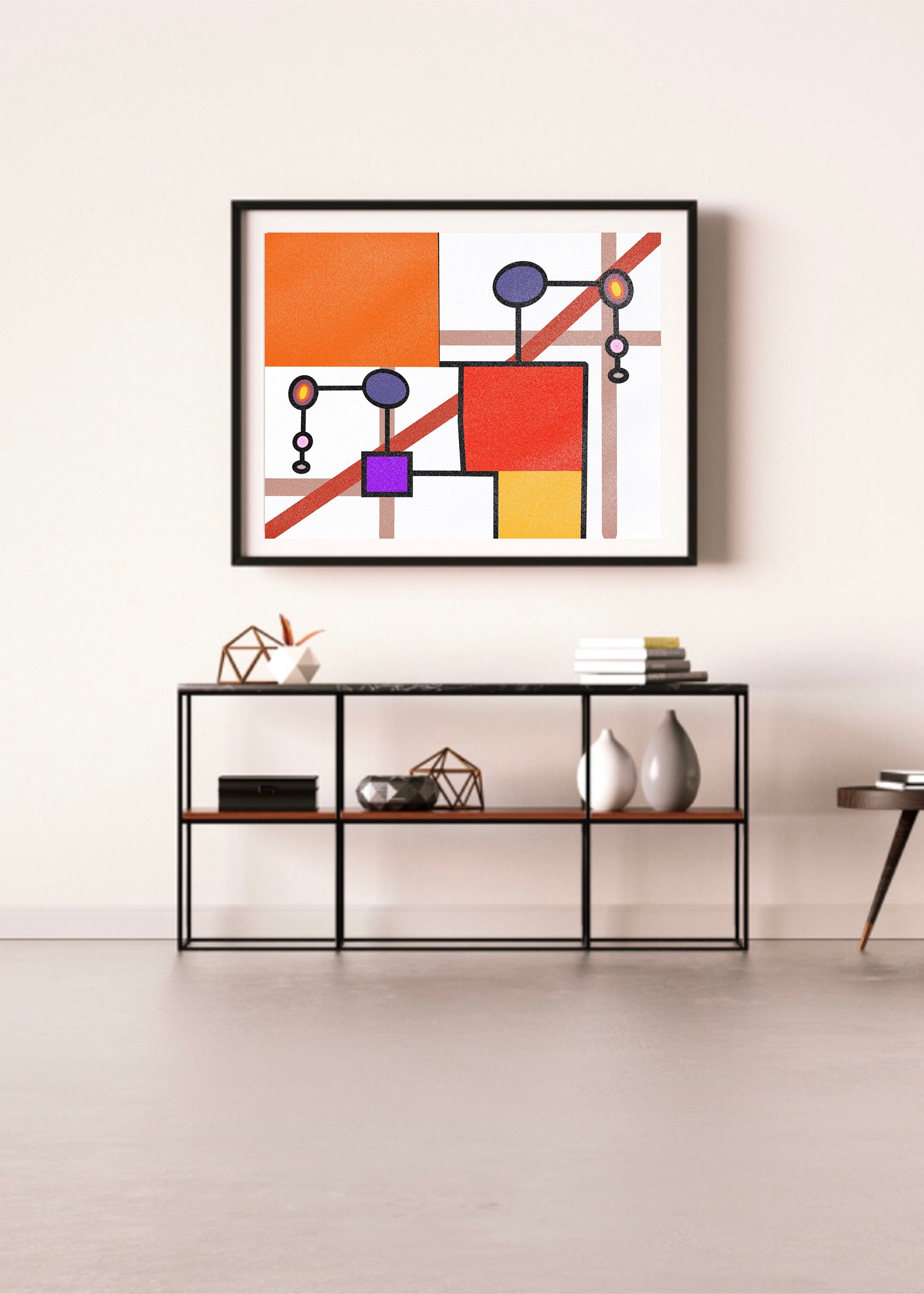 white and color art minimalist poster model wall art