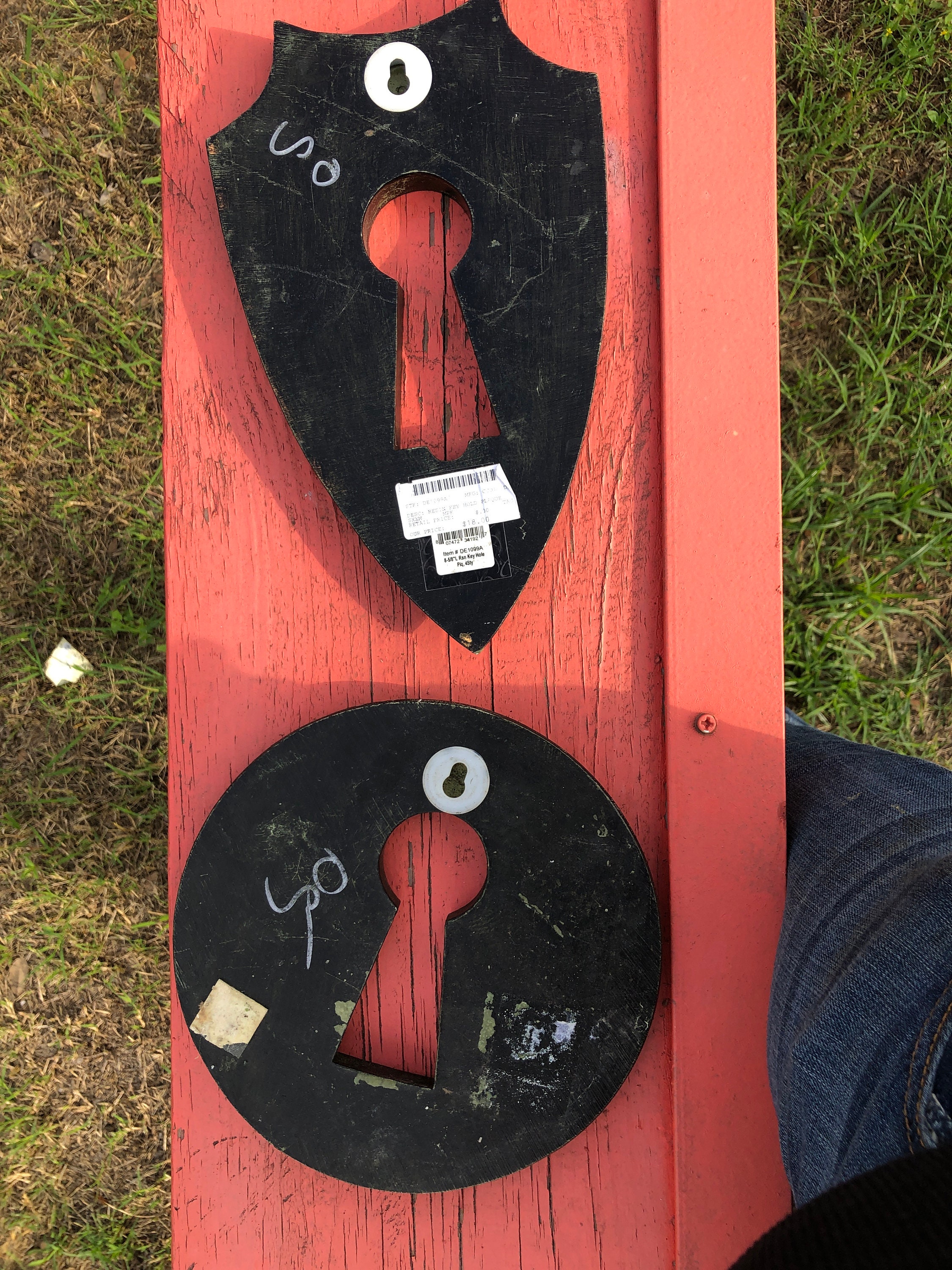 Two large faux keyholes wall hangers Etsy