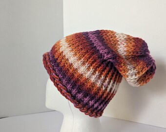 Sunset Crochet Slouch Beanie