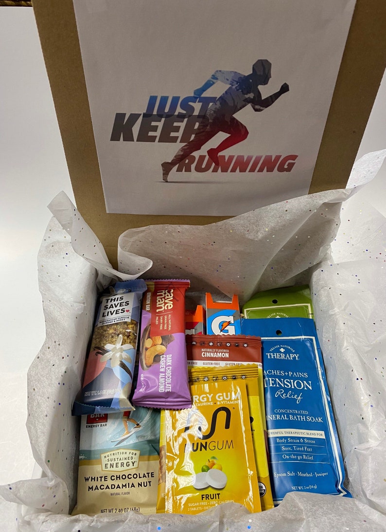 A Gift for a Runner, Marathon Training Box, Running Gift Box, Heres to