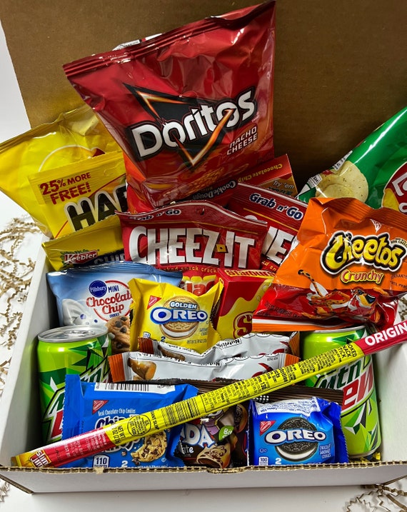 Birthday Snack Box Shipping Included, College Mid Term Gift-shipping  Included, Student Snack Box, Guys Snack Gift Box, Snack Box for College 